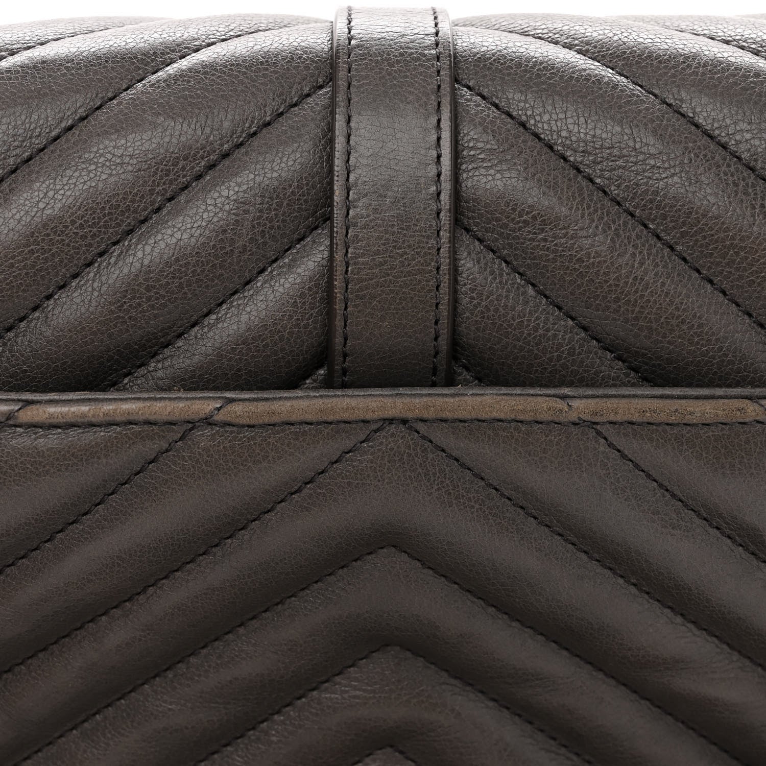 Saint Laurent Sheepskin Matelasse Chevron Monogram Medium College Bag Light Coal 10 of 12