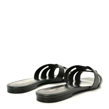 Saint Laurent Calfskin Tribute 05 Slide Sandals 41 Vert Fonce 5 of 10