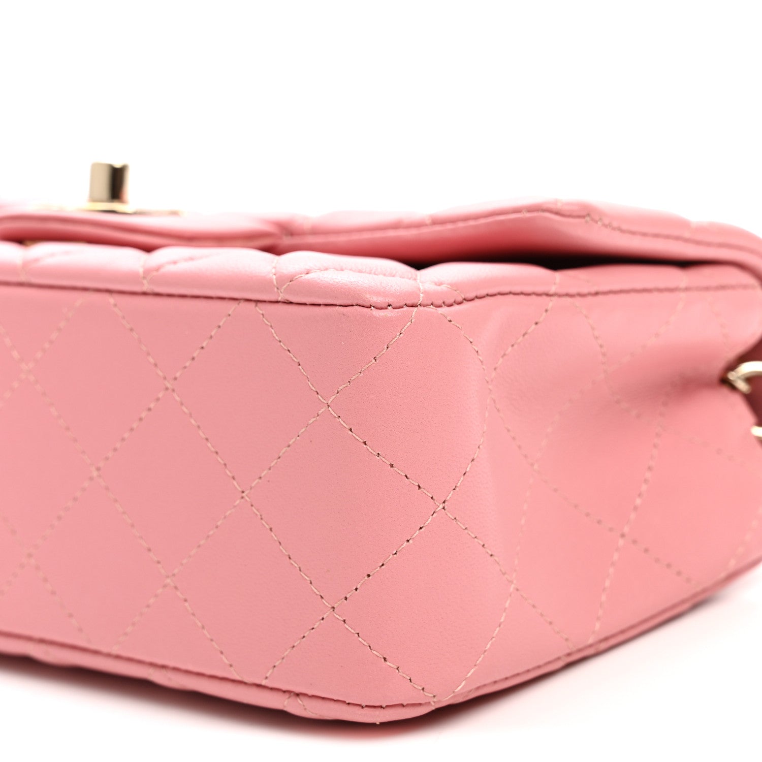 Chanel Lambskin Quilted Mini Rectangular Flap Pink 10 of 10
