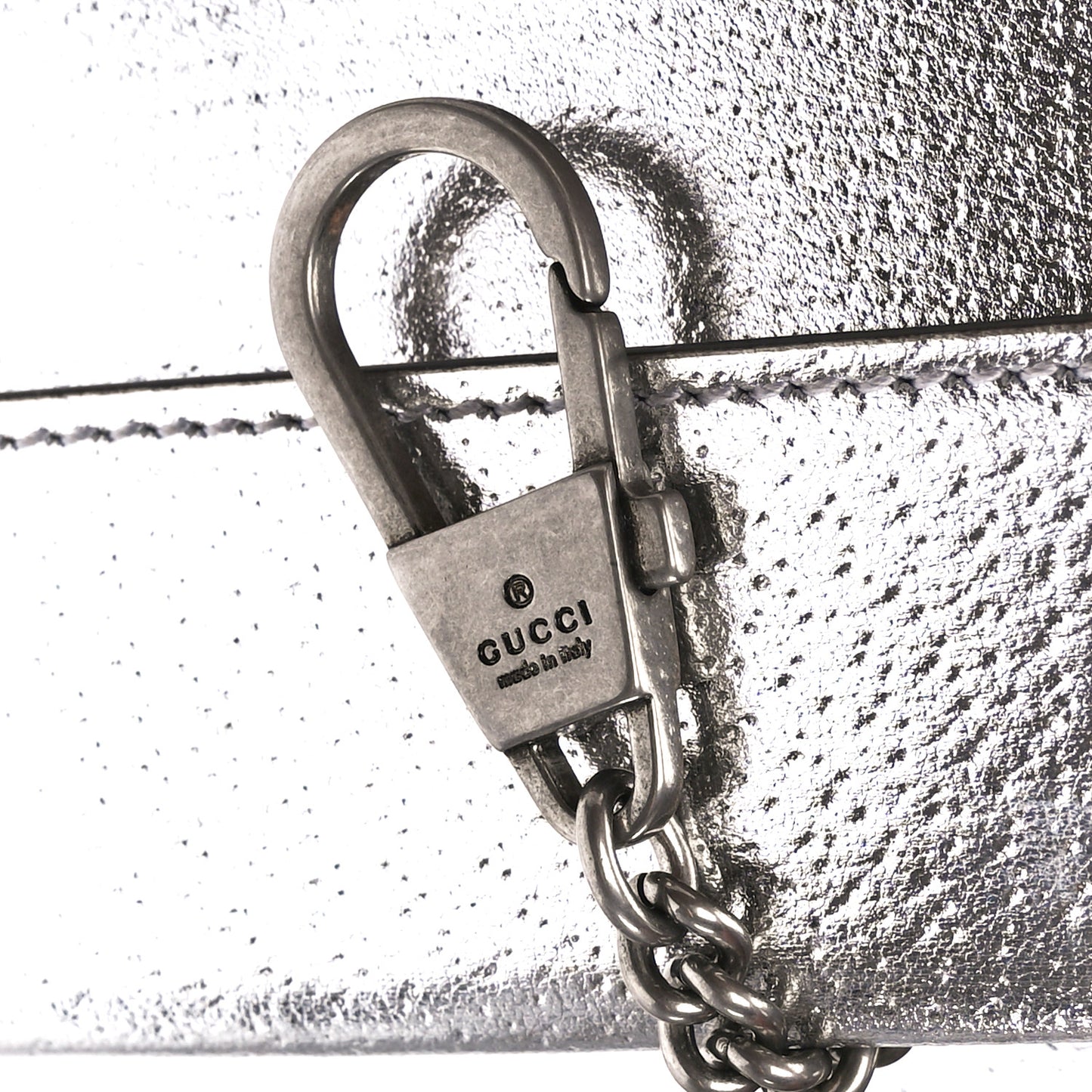 Metallic Calfskin Super Mini Dionysus Shoulder Bag Silver