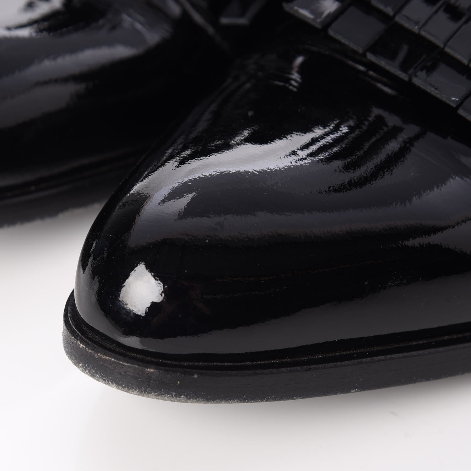 Lanvin Patent Mila Tassel Fringe Loafers 39 Black 11 of 13