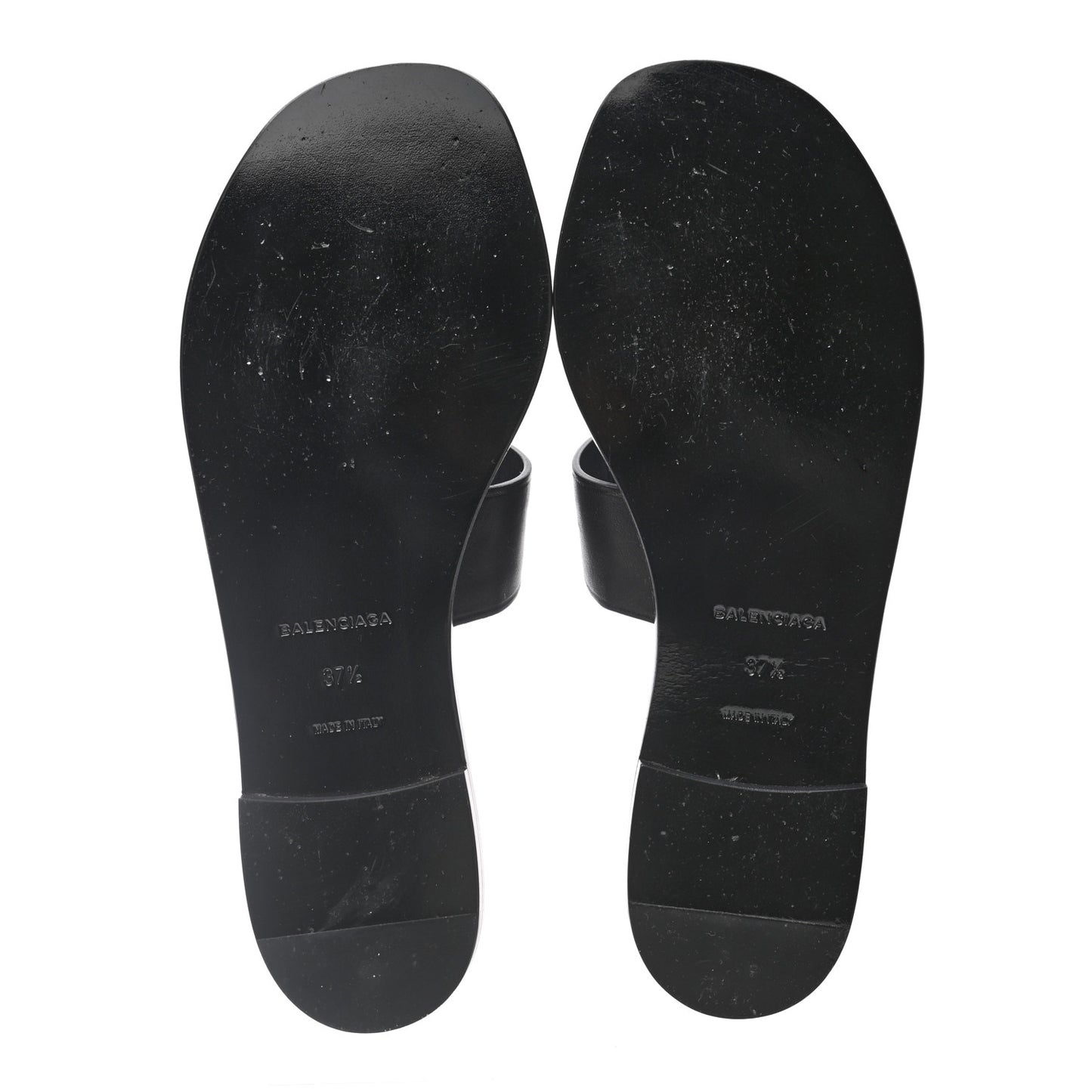 Calfskin Lock-Front Sandals 37.5 Black