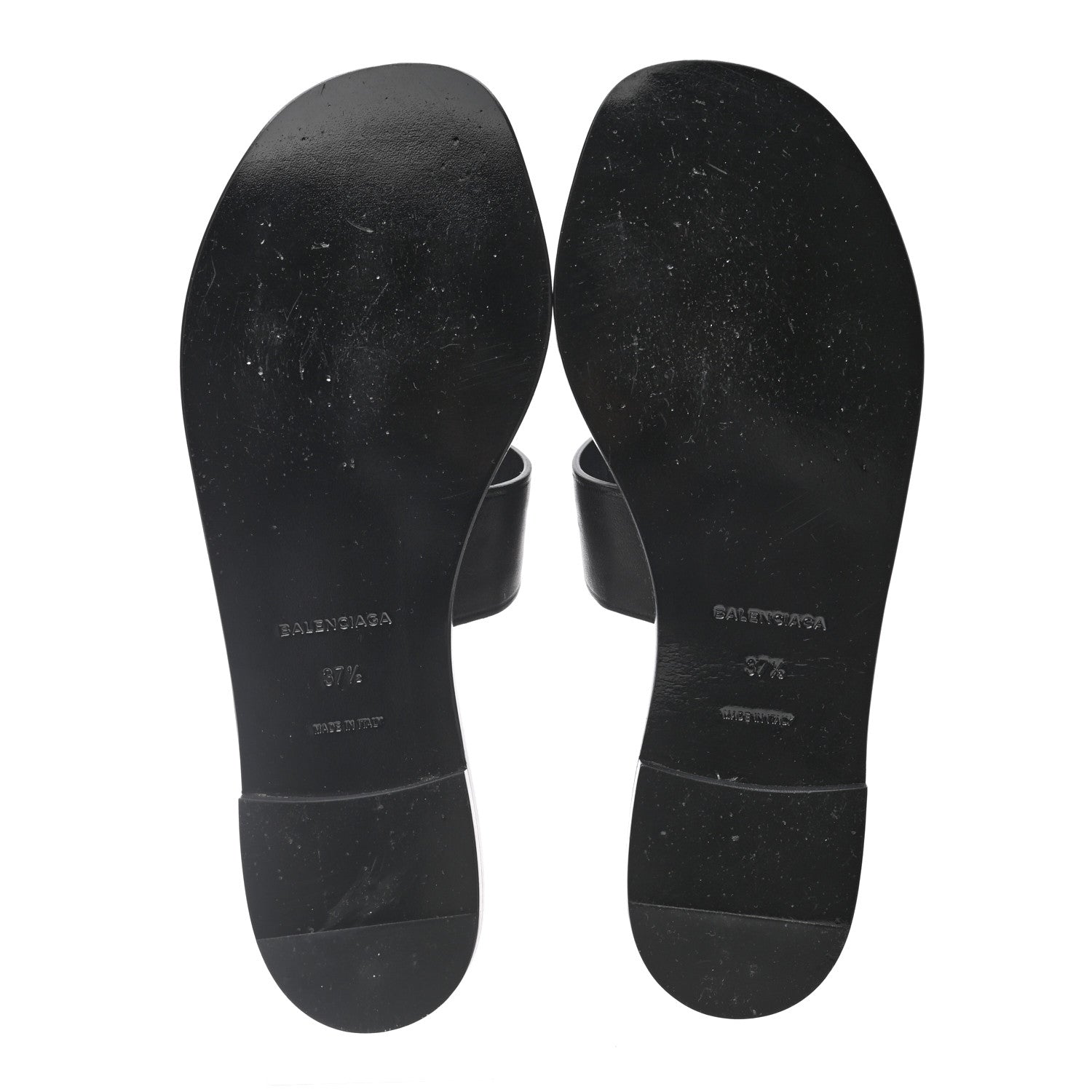 Balenciaga Calfskin Lock-Front Sandals 37.5 Black 5 of 9