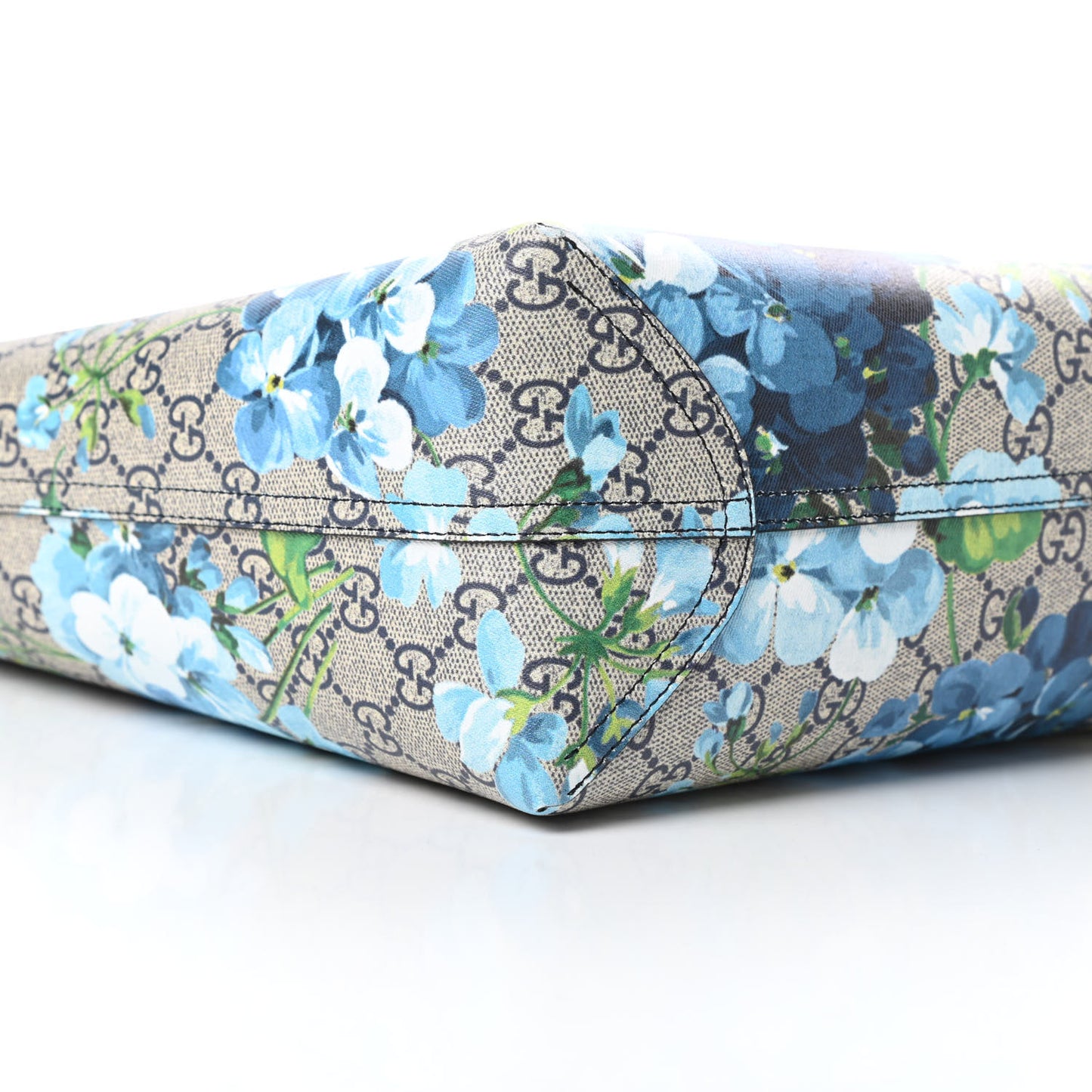 GG Supreme Monogram Blooms Medium Reversible Tote Beige Blue Navy