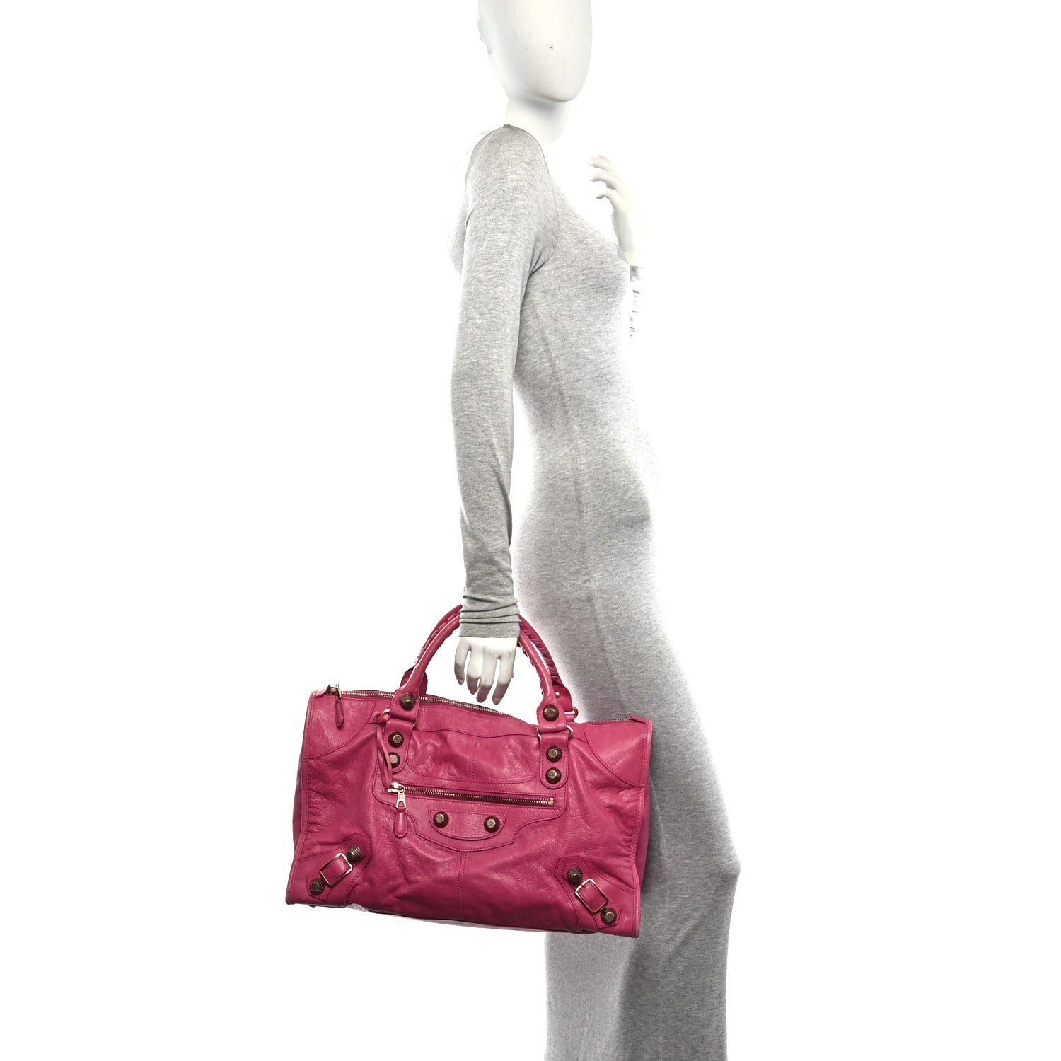 Balenciaga Agneau Giant 21 Rose Gold Hardware Work Cyclamen Fucsia 2 of 11