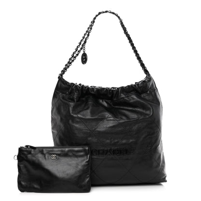 Chanel Shiny Calfskin Quilted Chanel 22 So Black 1 of 11