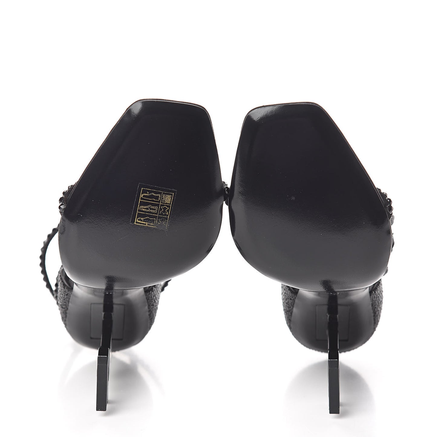 Satin Crystal Opyum Sandals 38 Black