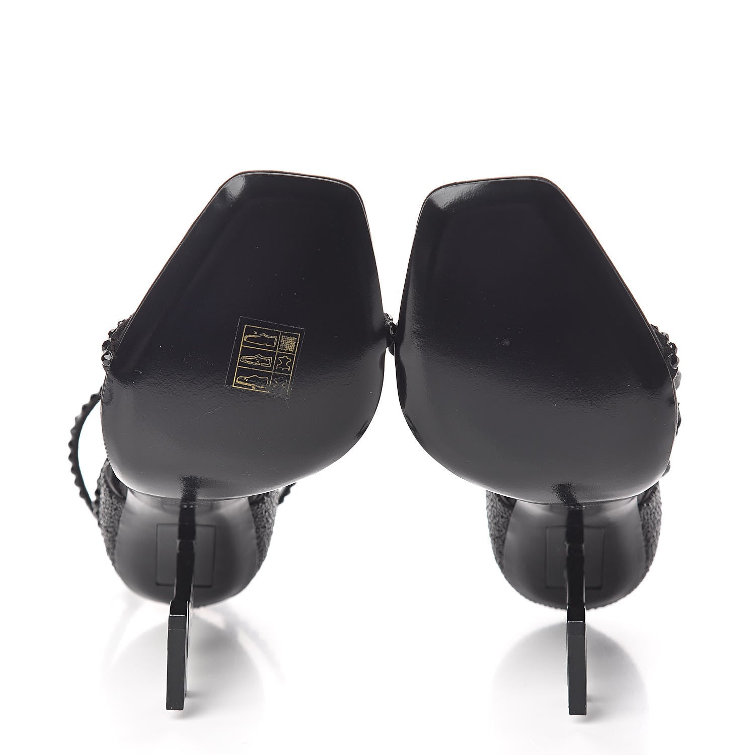 Saint Laurent Satin Crystal Opyum Sandals 38 Black 5 of 8