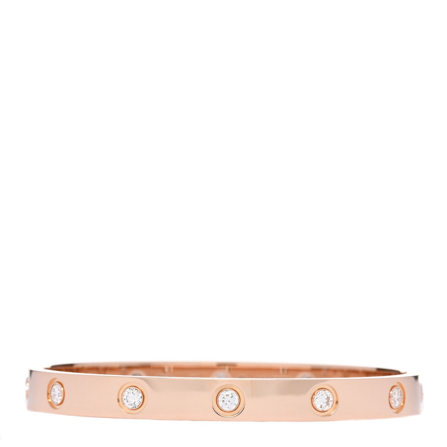 18K Pink Gold 10 Diamond LOVE Bracelet 16