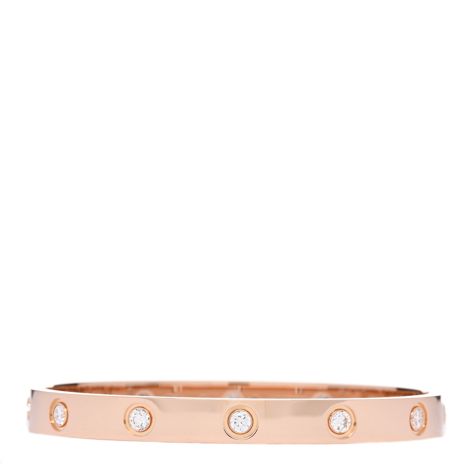 Cartier 18K Pink Gold 10 Diamond LOVE Bracelet 16 1 of 6