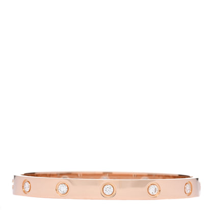 Cartier 18K Pink Gold 10 Diamond LOVE Bracelet 16 1 of 6