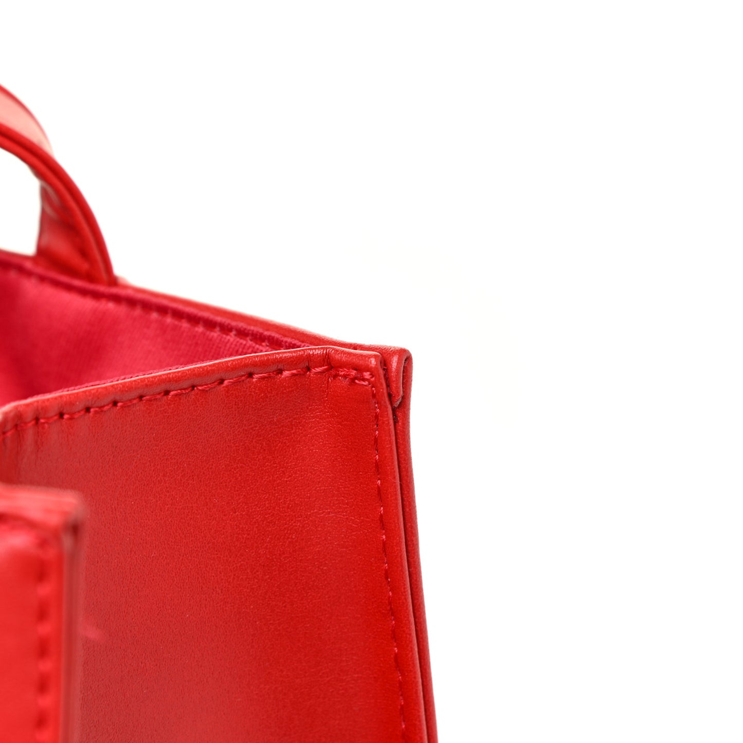 Vegan Leather Medium Shopping Bag Red