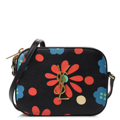 Saint Laurent Calfskin Floral Print Small Classic Monogram Camera Bag Black 1 of 10