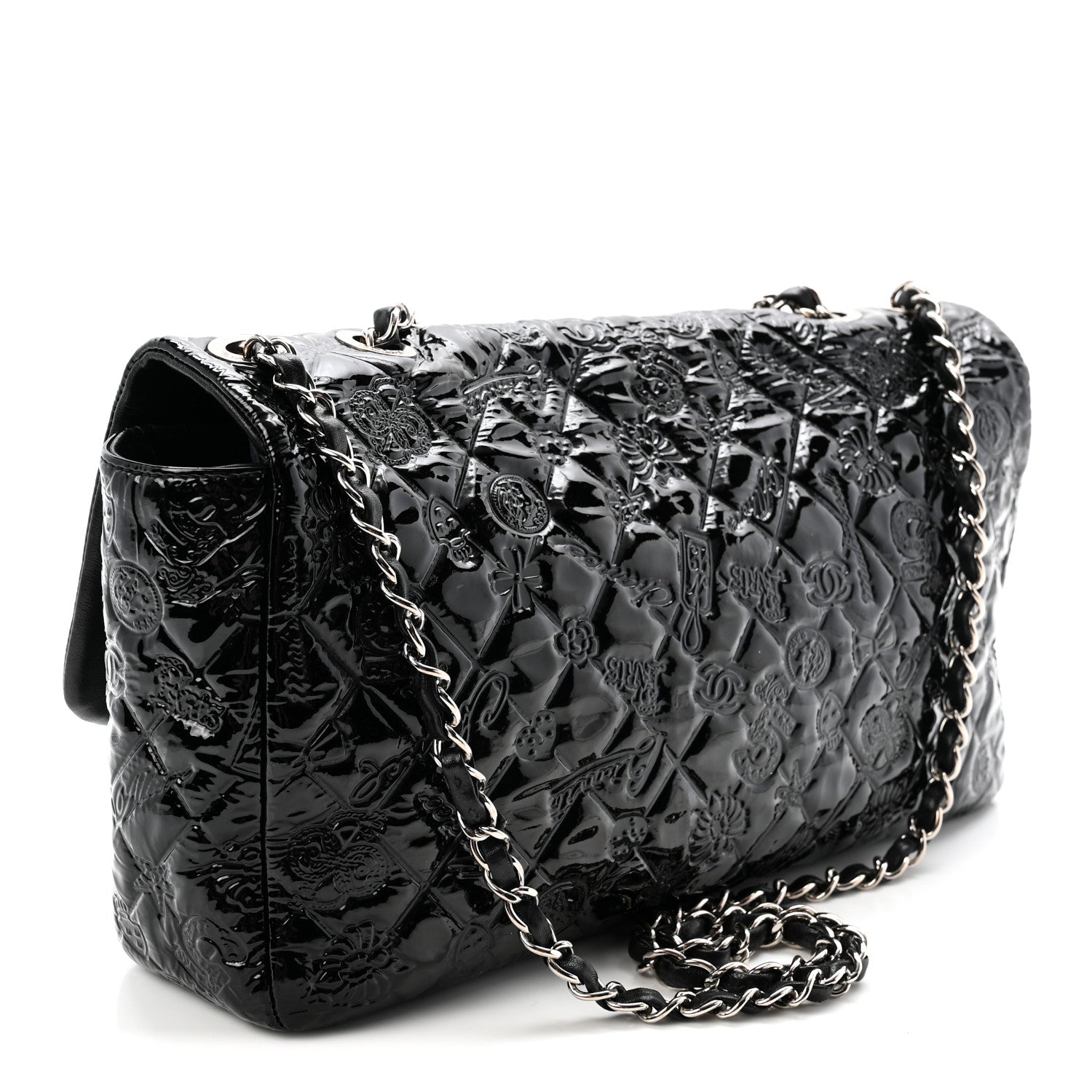 Chanel Patent Large Lucky Symbols Flap Black 3 of 10