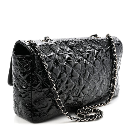 Chanel Patent Large Lucky Symbols Flap Black 3 of 10