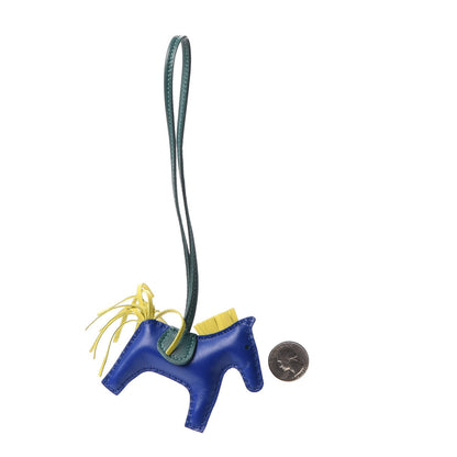 Hermes Milo Lambskin Grigri Rodeo Horse Bag Charm PM Bleu Electrique Lime Malachite 2 of 4