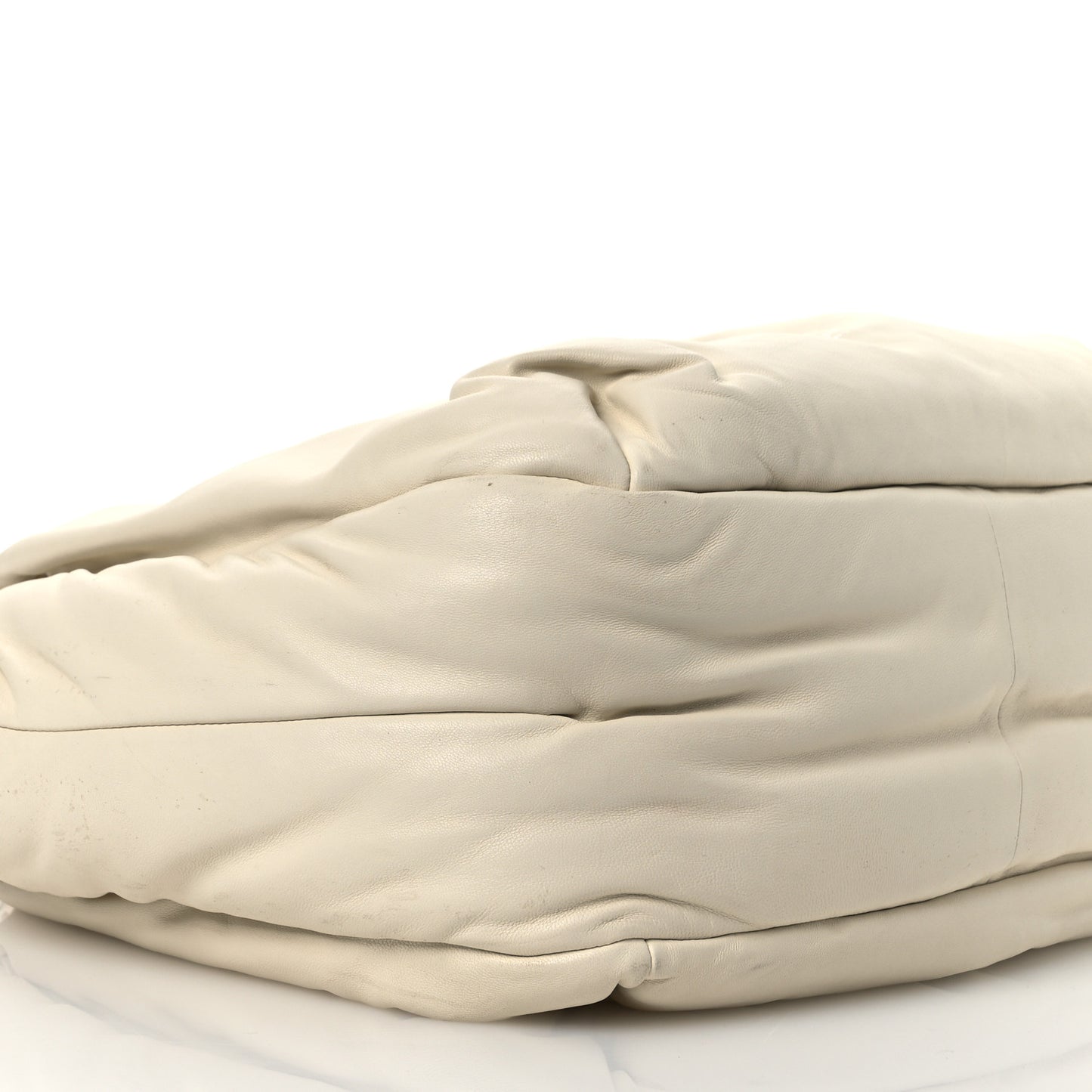 Goatskin Pillow Bucket Bag White