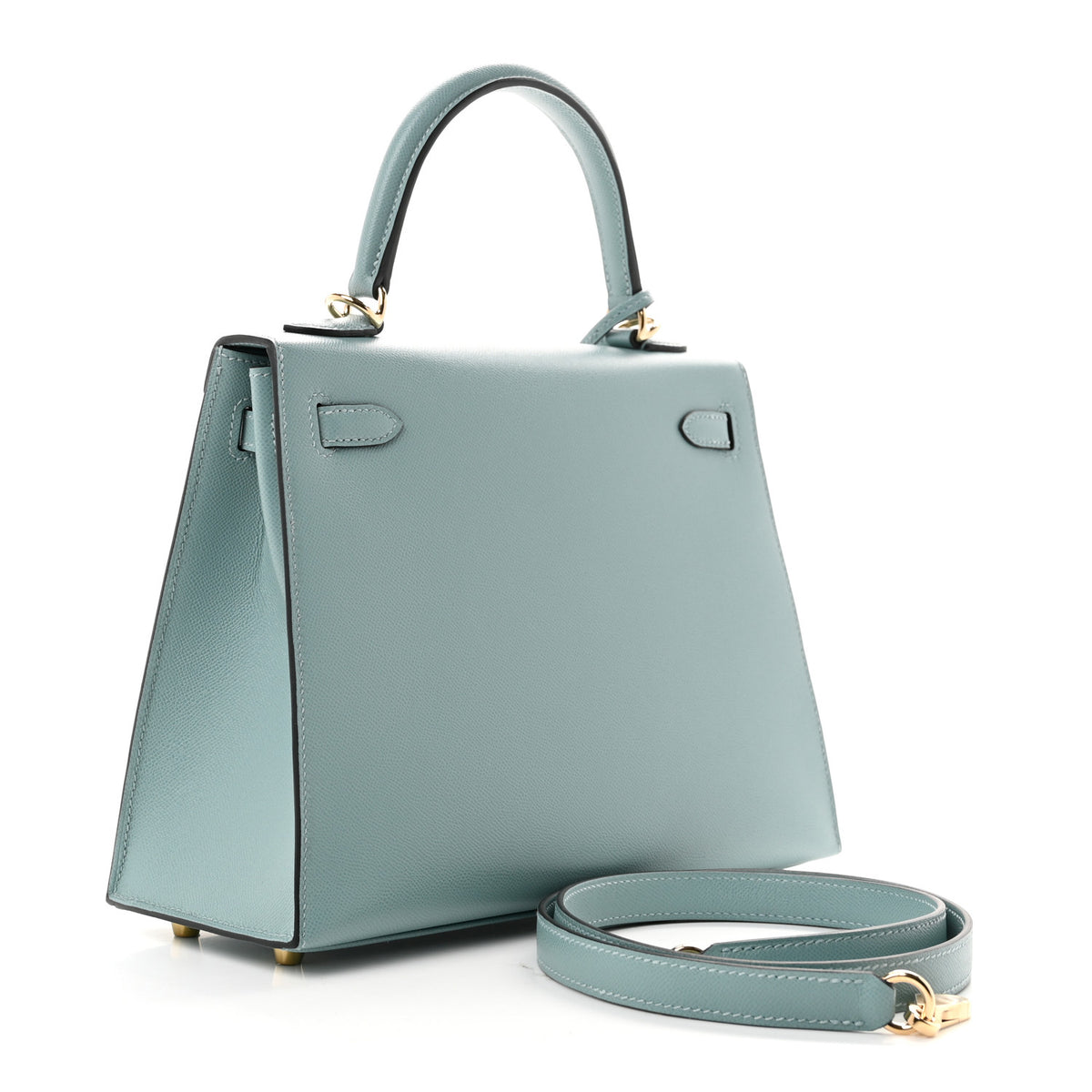 Hermes Madame Calfskin Kelly Sellier 25 Ciel 3 of 11