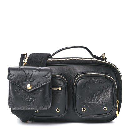 Louis Vuitton Calfskin Monogram Embossed Utility Crossbody Black 1 of 11
