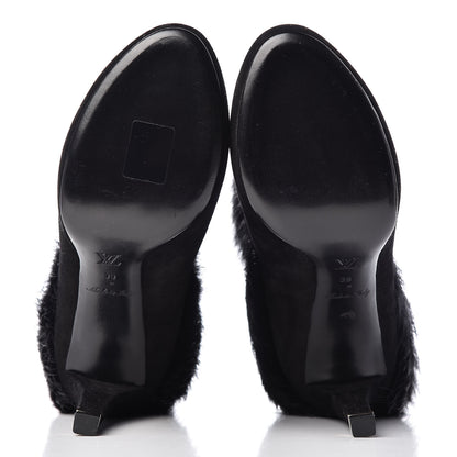 Louis Vuitton Suede Beaver Fur Glam Ankle Boots 39 Black 5 of 8