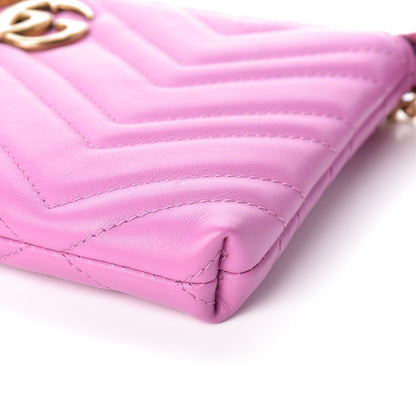 Gucci Calfskin Matelasse Mini GG Marmont Chain Bag Candy Mousse 9 of 11