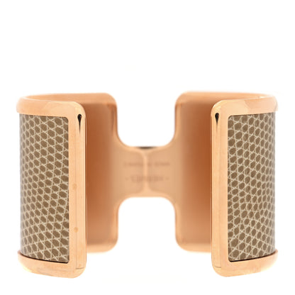 Hermes Lizard Olympe Cuff Bracelet Ficelle 3 of 5