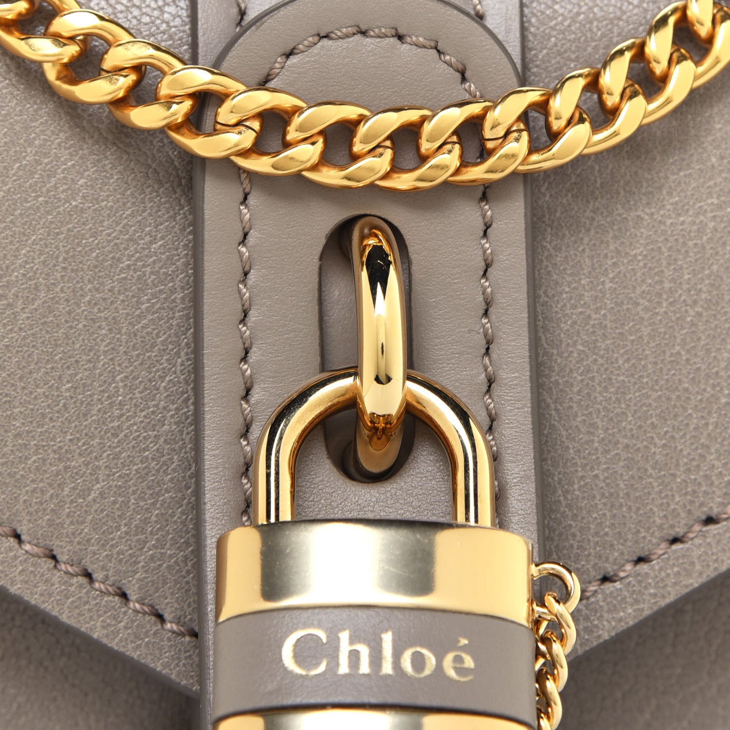Chloe Shiny Goatskin Calfskin Mini Aby Chain Shoulder Bag Motty Grey 9 of 13