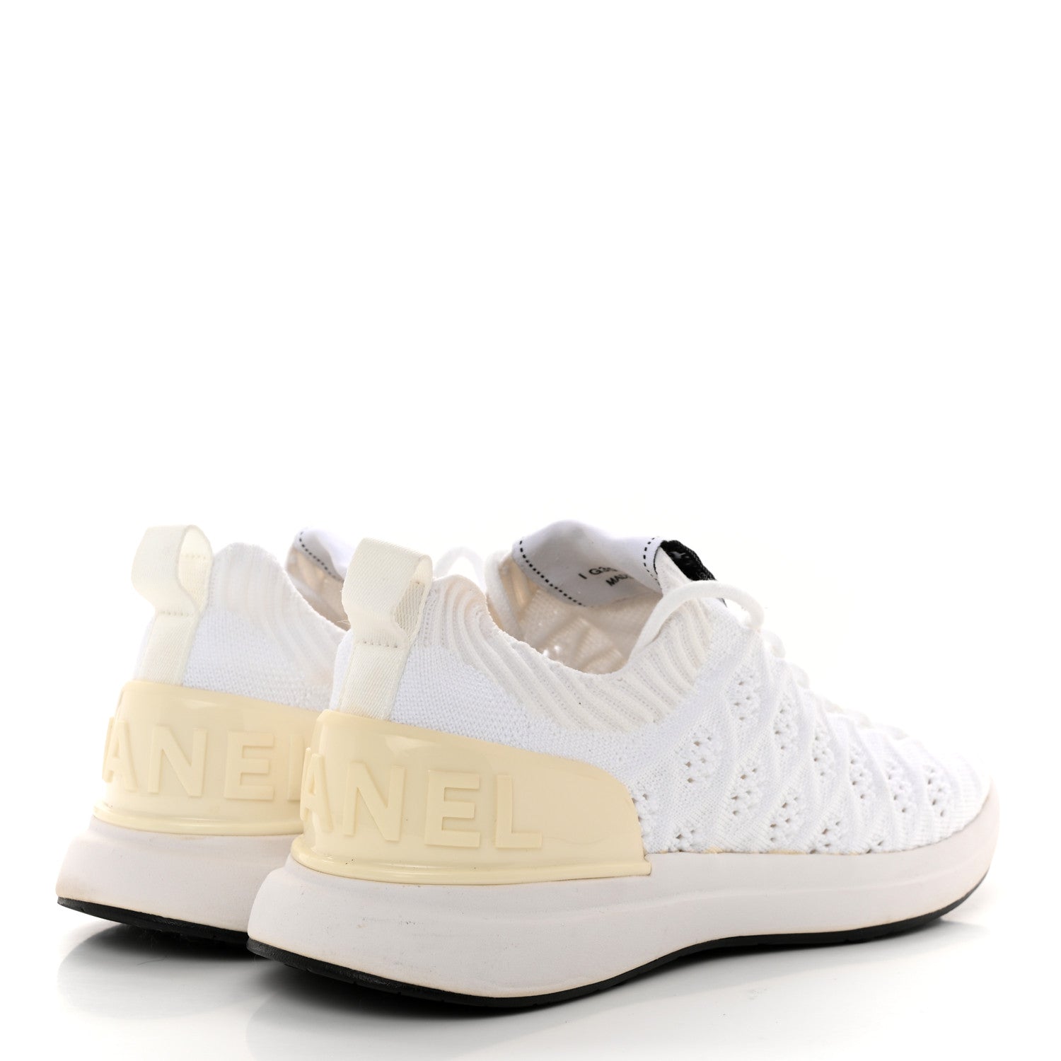Chanel Mixed Fibers Quilted Womens CC Sneakers 37 White 4 of 6