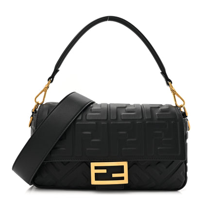 Fendi Nappa FF 1974 Embossed Baguette Black 1 of 11