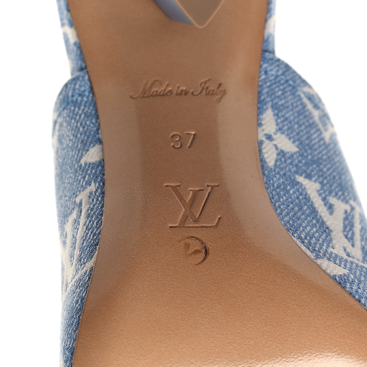 Louis Vuitton Denim Monogram Silhouette Mules 37 Blue 6 of 9