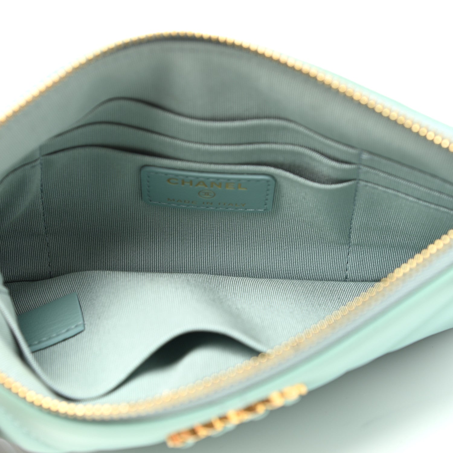 Chanel Goatskin Quilted Small Chanel 19 Pouch Light Blue 5 of 8