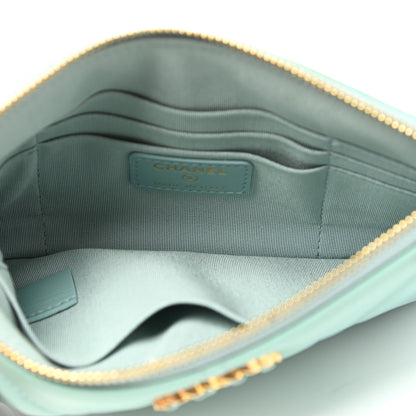 Chanel Goatskin Quilted Small Chanel 19 Pouch Light Blue 5 of 8