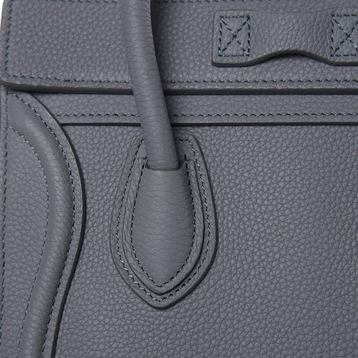 Drummed Calfskin Nano Luggage Kohl