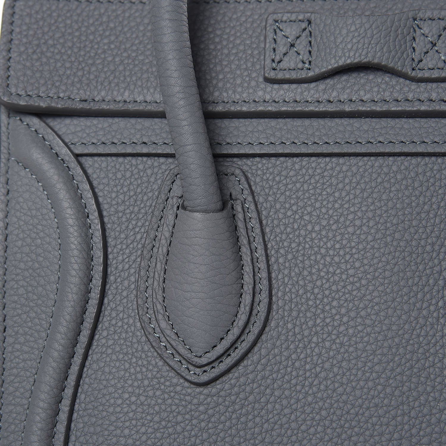 Celine Drummed Calfskin Nano Luggage Kohl 8 of 10