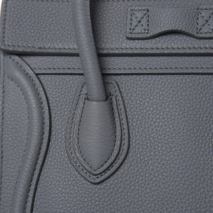 Celine Drummed Calfskin Nano Luggage Kohl 8 of 10