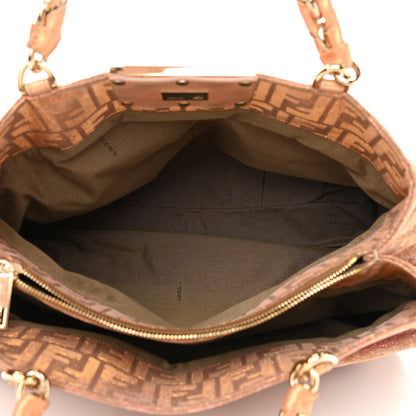 Fendi Metallic Lurex Zucca Mia Tote Arancio 4 of 10