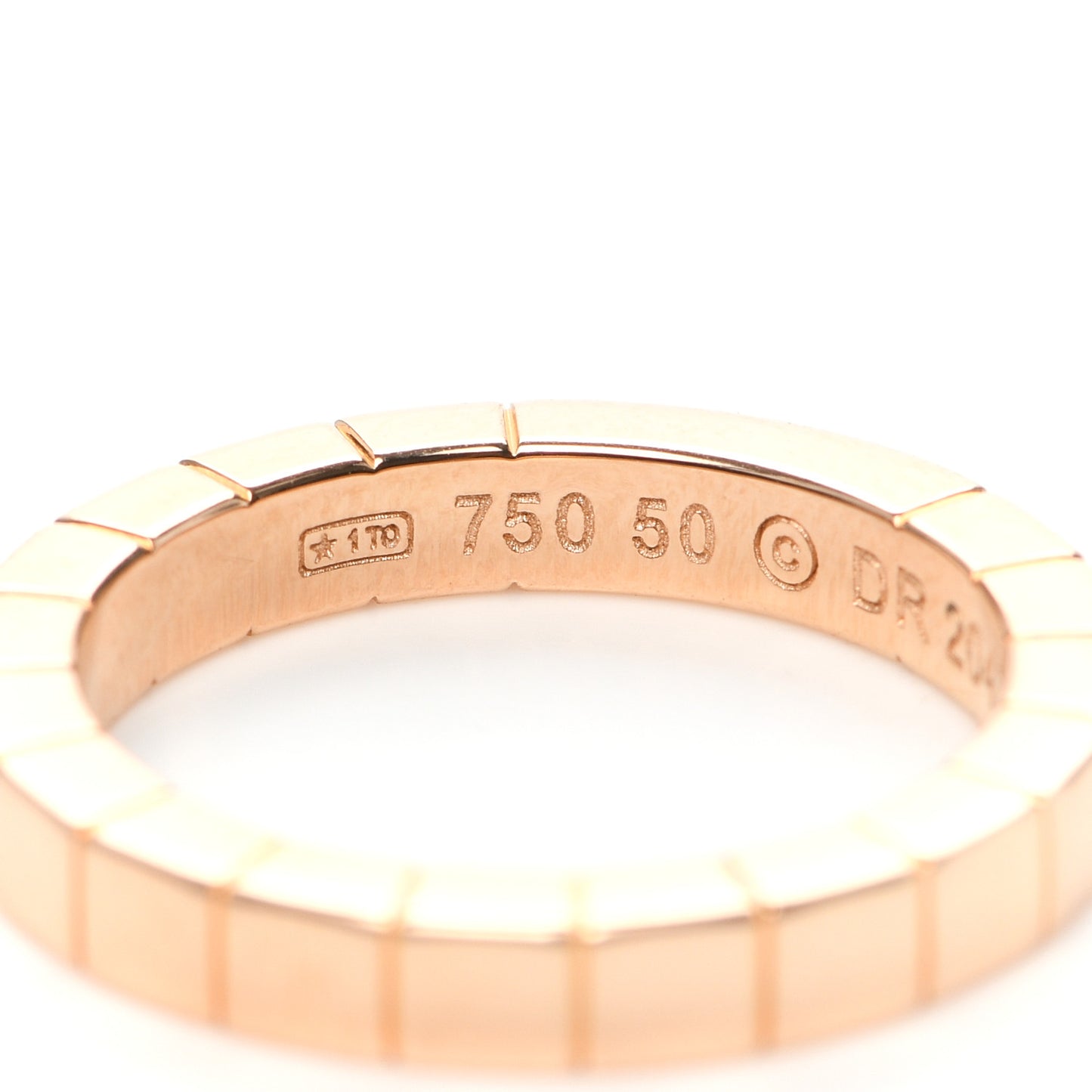 18K Pink Gold 3mm Lanieres Ring 50 5.25