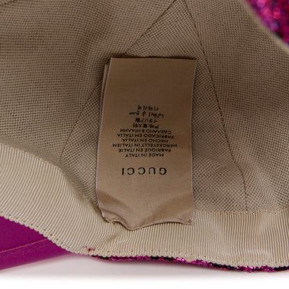 Gucci Silk Blend Jacquard Monogram Santa Barbara Baseball Hat S Fuxia Black 9 of 11