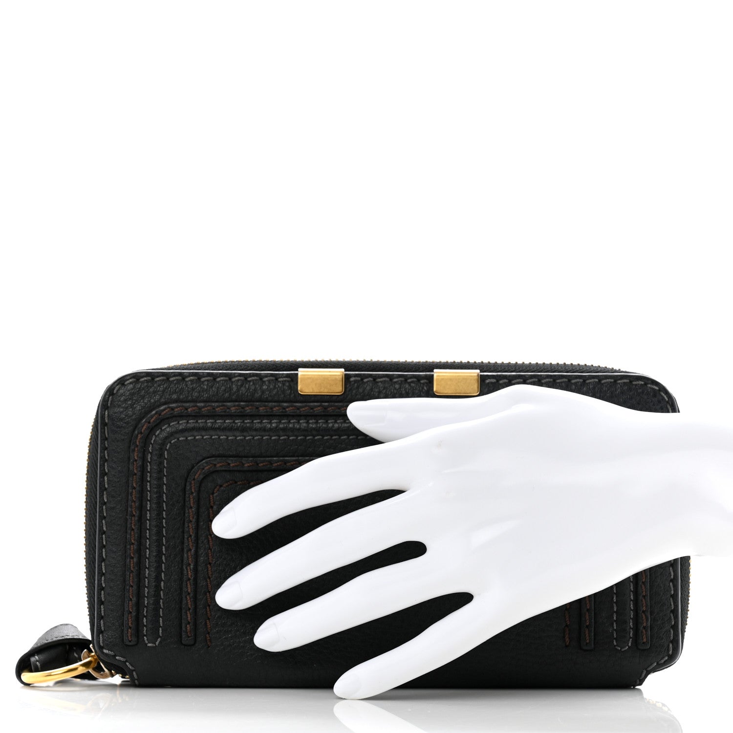 Chloe Grained Calfskin Marcie Long Zip Around Wallet Black 2 of 12