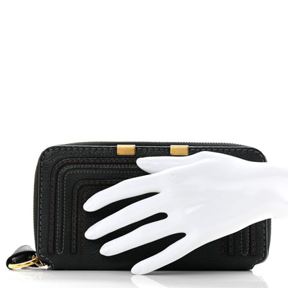 Chloe Grained Calfskin Marcie Long Zip Around Wallet Black 2 of 12