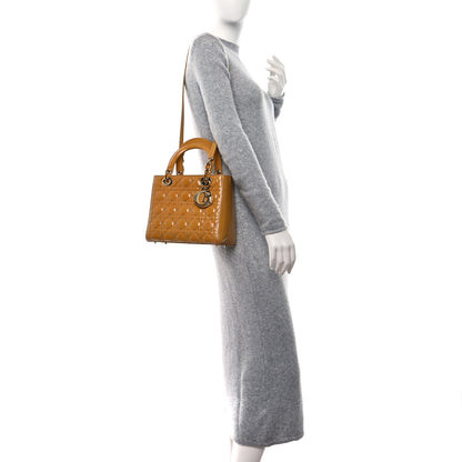 Christian Dior Patent Cannage Medium Lady Dior Dark Beige 2 of 13