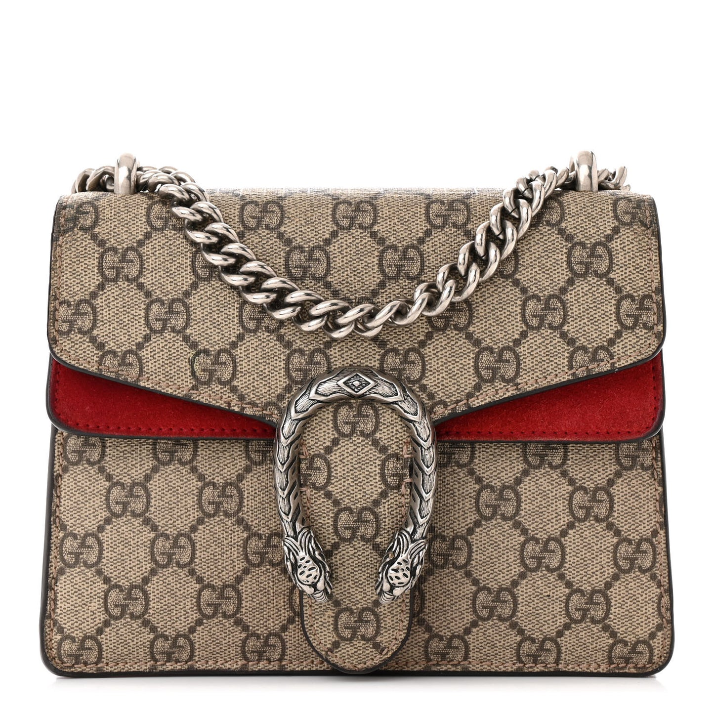 GG Supreme Monogram Mini Dionysus Shoulder Bag Hibiscus Red