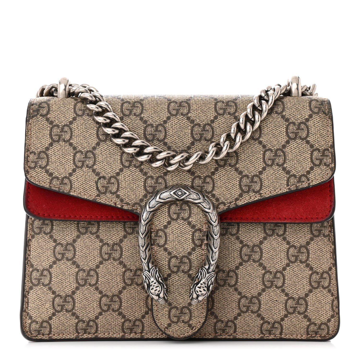 Gucci GG Supreme Monogram Mini Dionysus Shoulder Bag Hibiscus Red 1 of 12