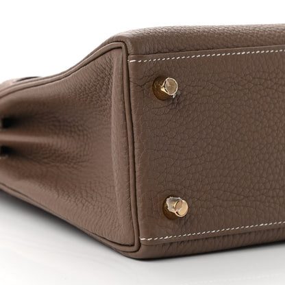 Hermes Togo Kelly Retourne 25 Etoupe 9 of 13