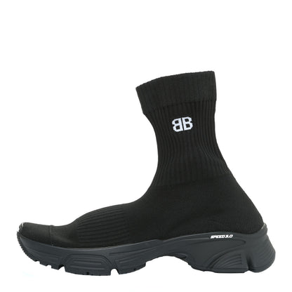 Balenciaga Technical Ribbed 3D Recycled Knit Womens Speed 3.0 Sneakers 41 Monocolor Black 1 of 10