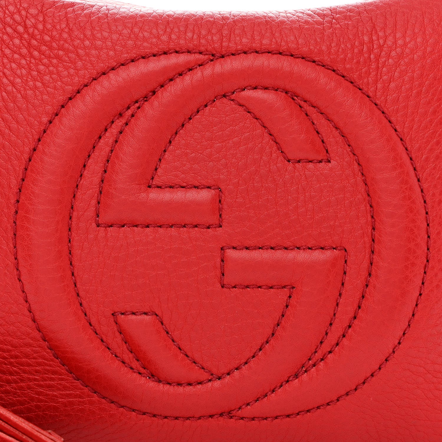 Gucci Pebbled Calfskin Small Soho Disco Bag Tabasco Red 9 of 13
