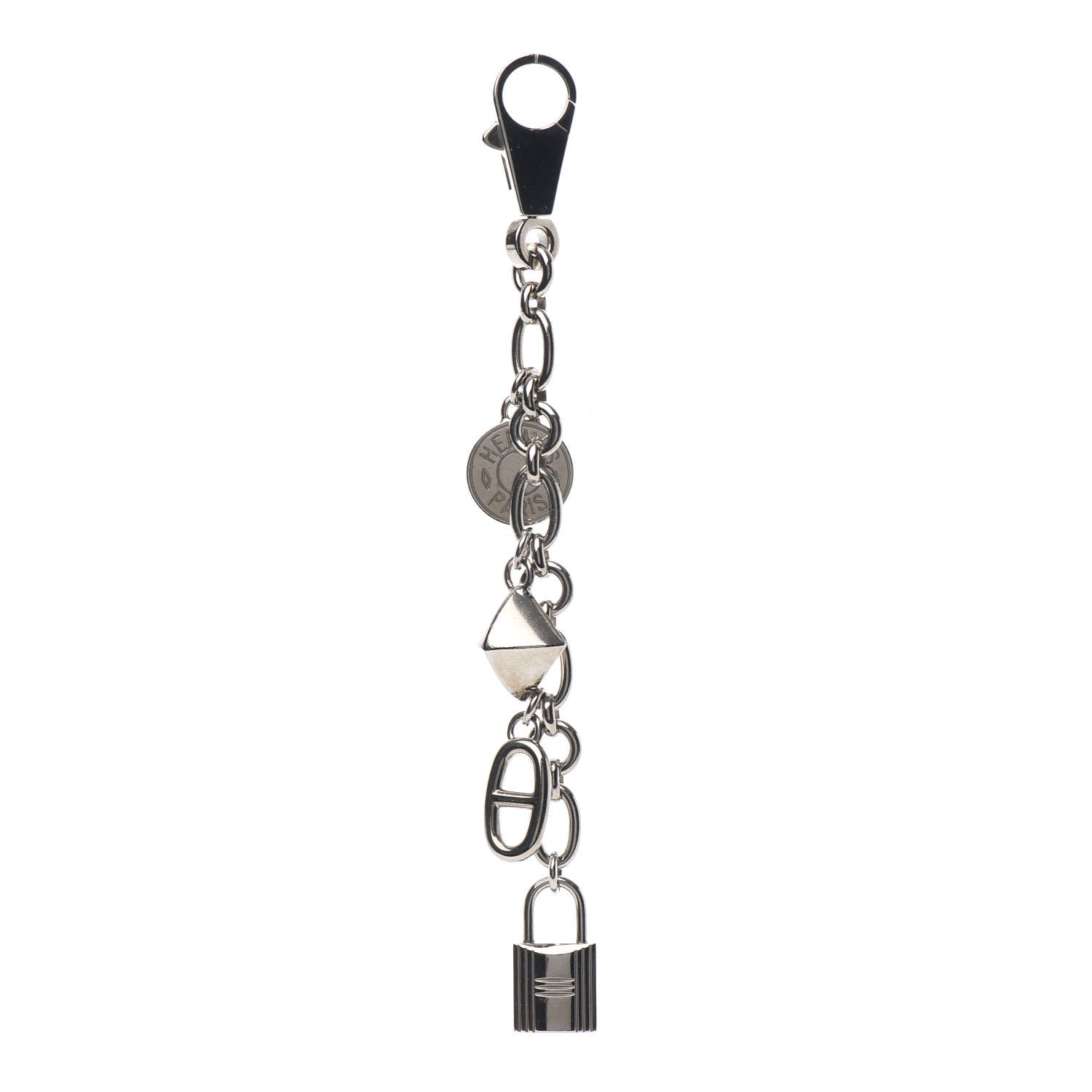 Hermes Palladium Olga Bag Charm Silver 1 of 3