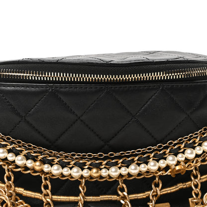 Chanel Lambskin Quilted All About Chains Waist Belt Bag Black 8 of 10