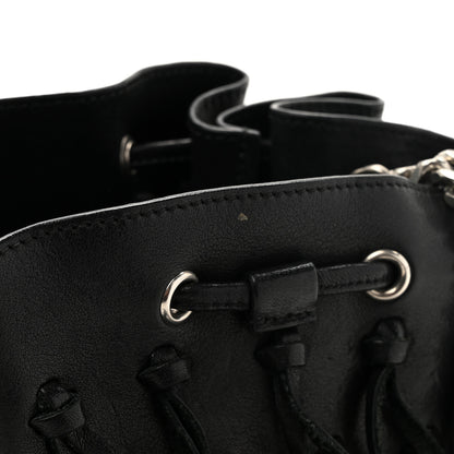 Saint Laurent Calfskin Fringe Monogram Mini Bourse Bucket Bag Black 11 of 11