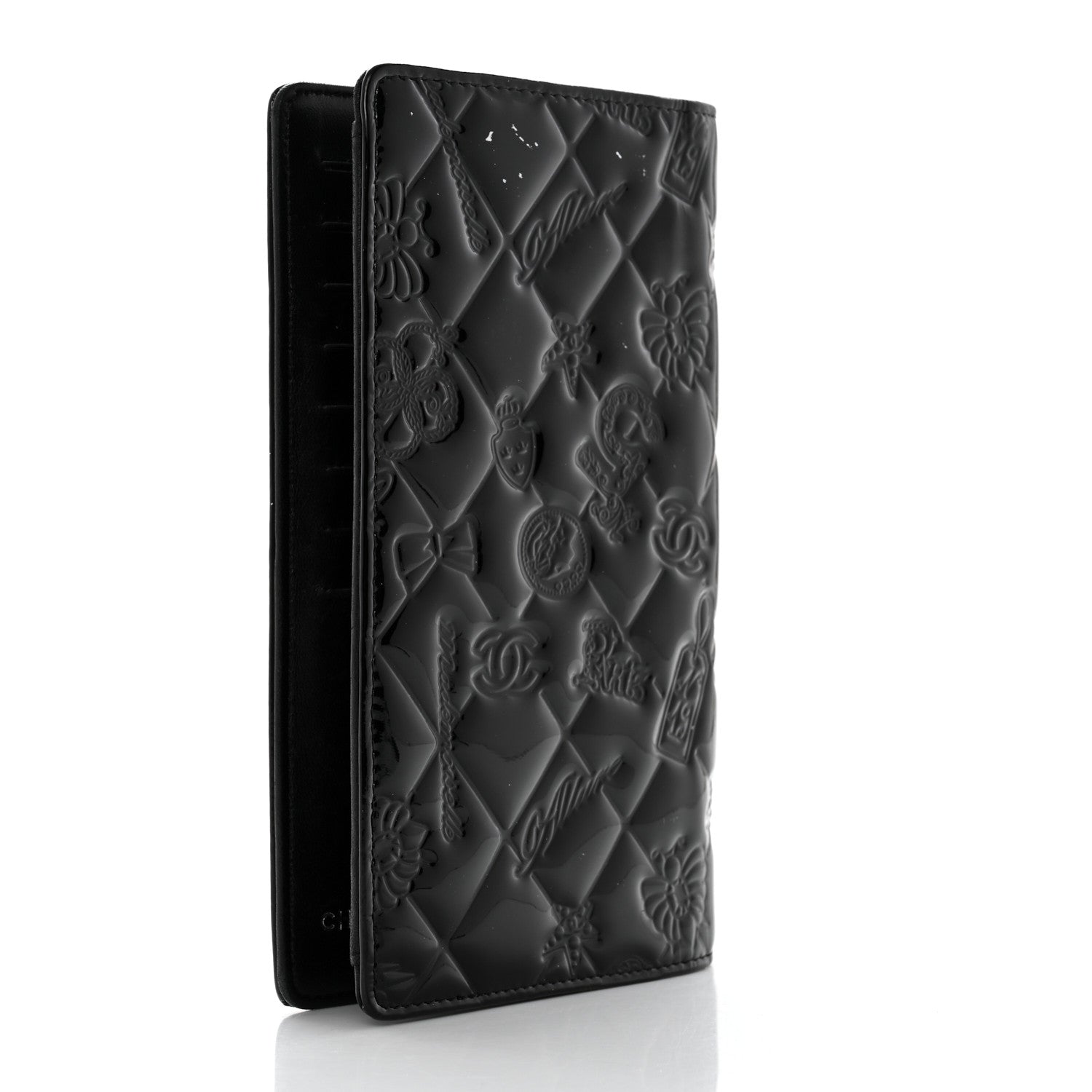 Chanel Patent Calfskin Lucky Symbols Yen Wallet Black 3 of 8